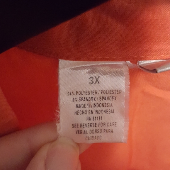 [3/$30] Womans Orange blouse - Picture 4 of 5